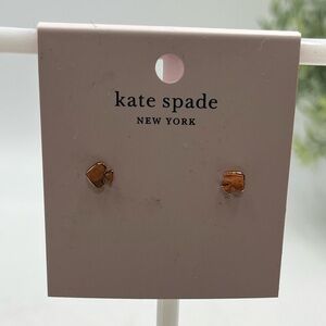 Kate Spade Signature Spades Rose Gold Stud Earrings New